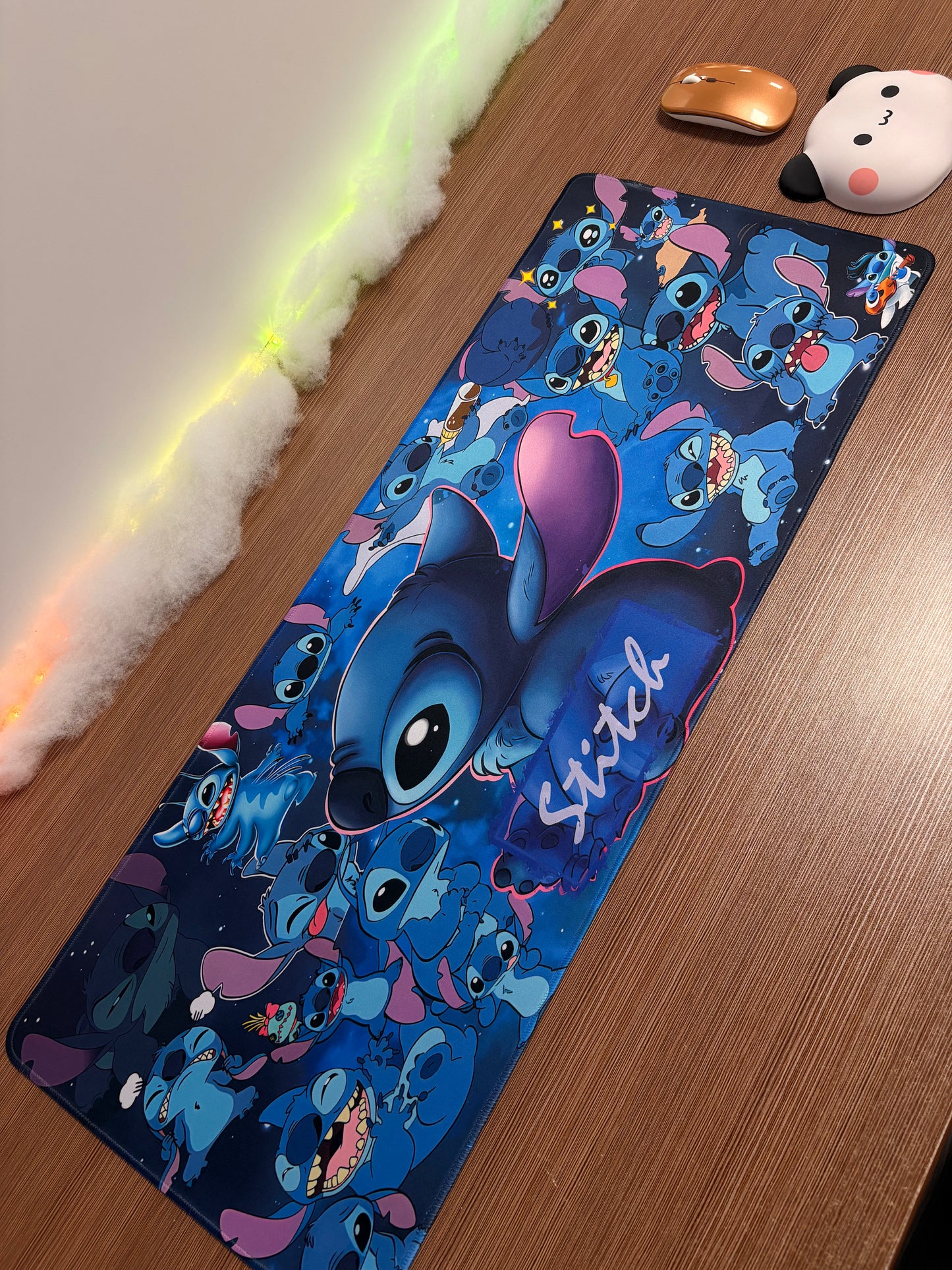 Tapis de bureau XXL Gamer Stitch – E-sport (800×300 mm) Waterproof