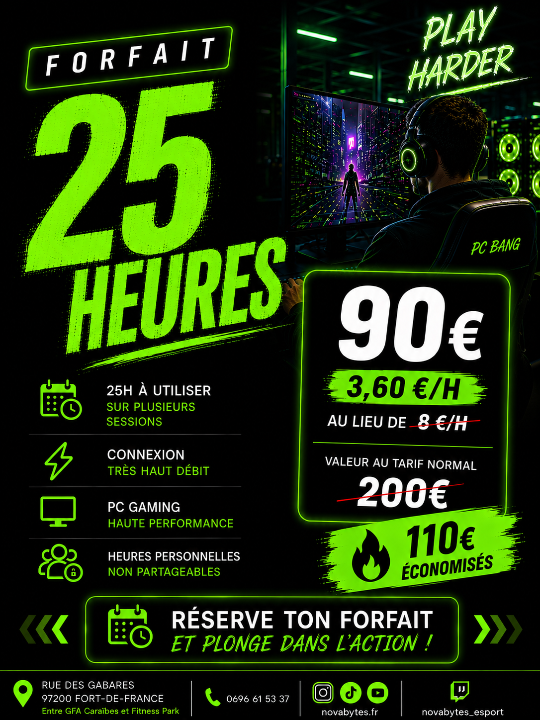 Forfait PC Bang – 25 Heures