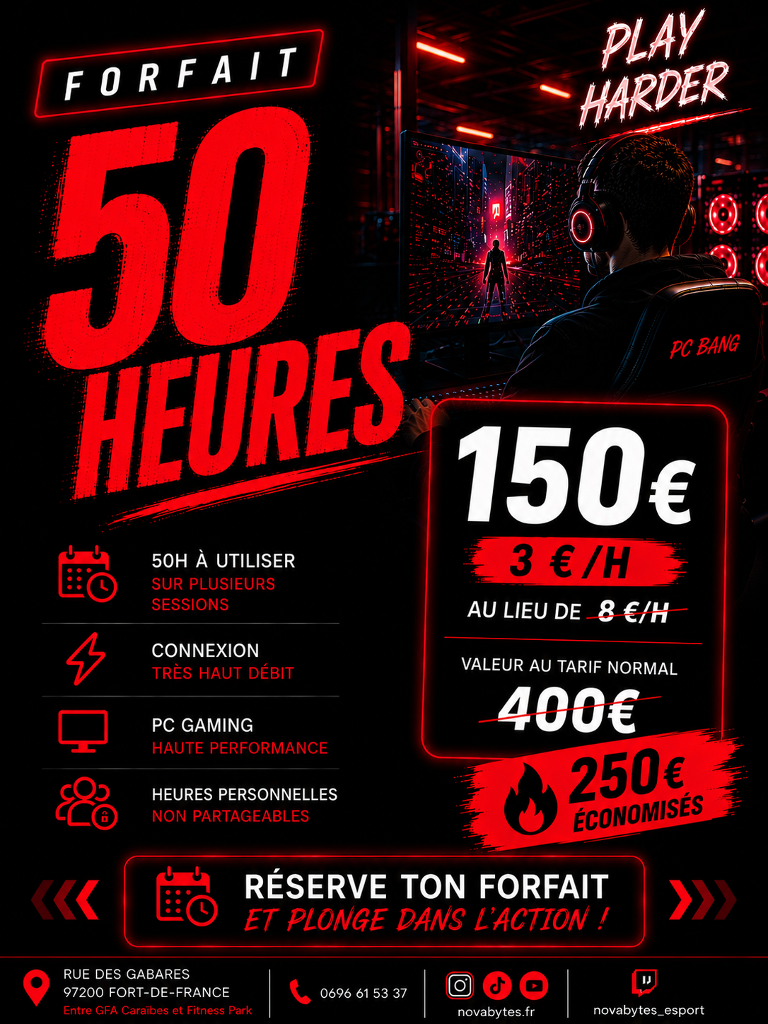 Forfait PC Bang – 50 Heures