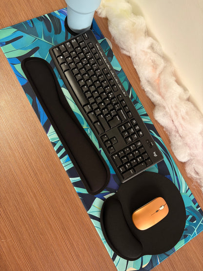 Ensemble repose-poignet clavier + souris (3 pièces) – Mousse à mémoire de forme, base antidérapante