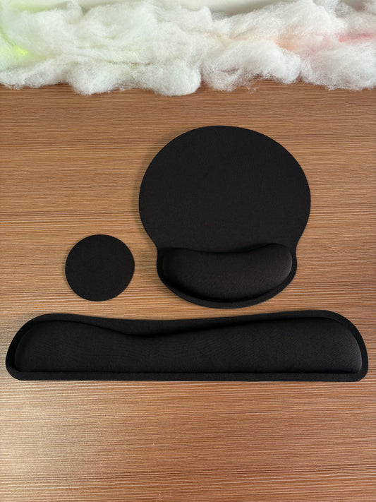 Ensemble repose-poignet clavier + souris (3 pièces) – Mousse à mémoire de forme, base antidérapante