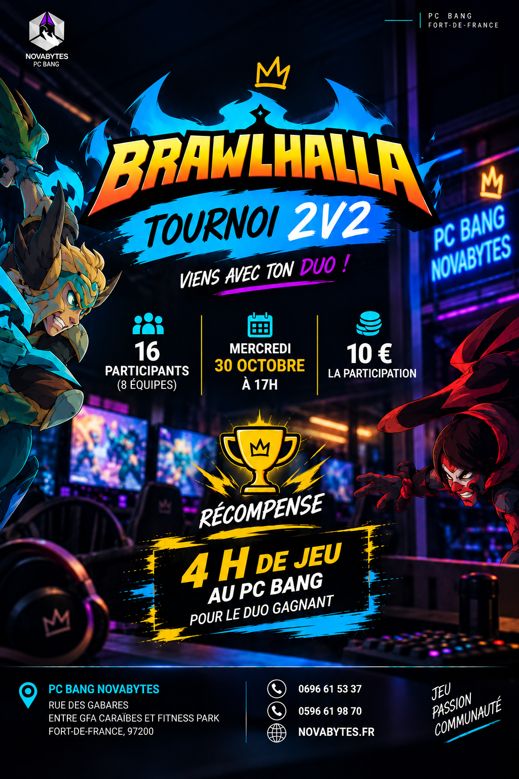 Tournoi Brawlhalla 2V2 – PC Bang Novabytes